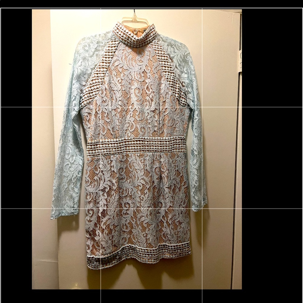 Baby blue and tan lace dress. never worn
